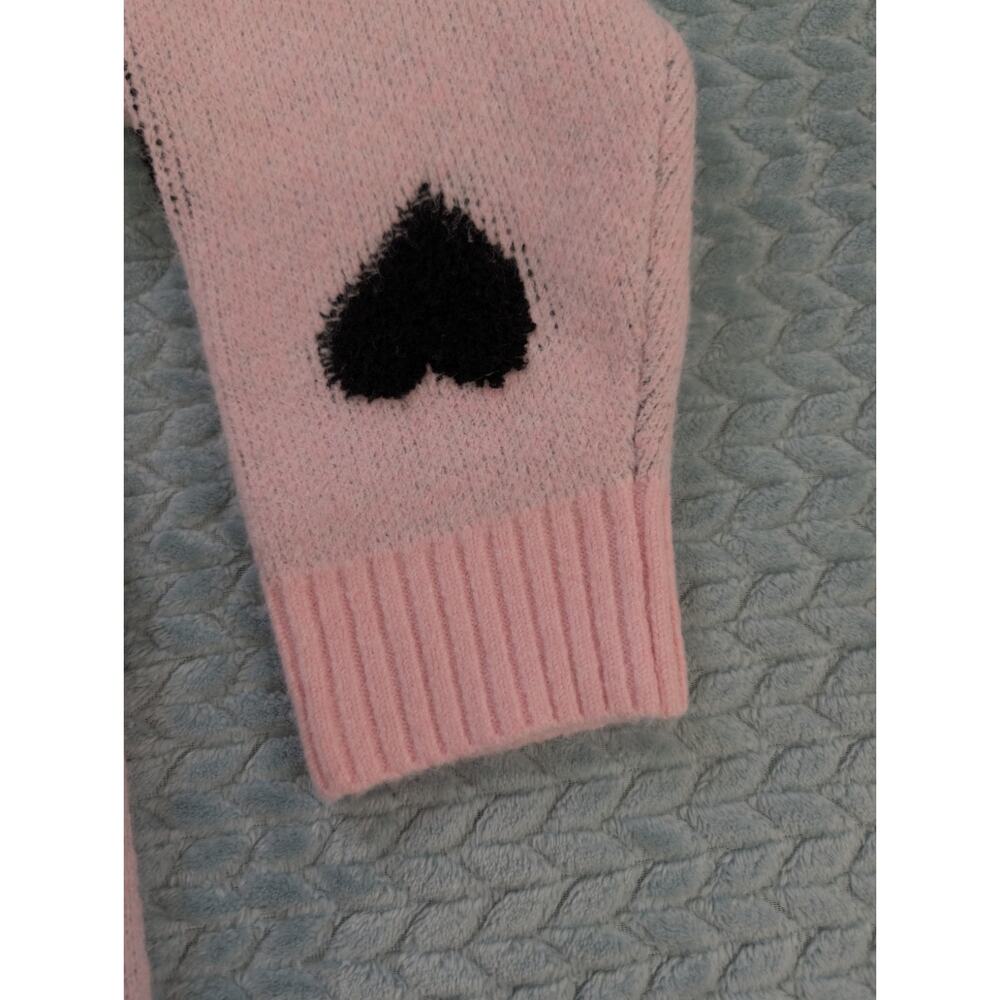 Torrid 2X Pink Sweater Black Hearts Long Sleeve Butter Cozy Soft Crew Neck - Picture 7 of 10